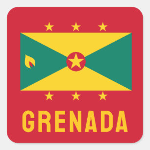 Sticker Carré Drapeau de la Grenade