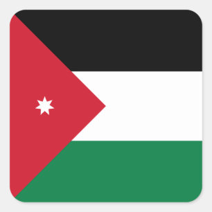 Sticker Carré Drapeau de la Jordanie