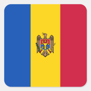 Sticker Carré Drapeau de la Moldavie