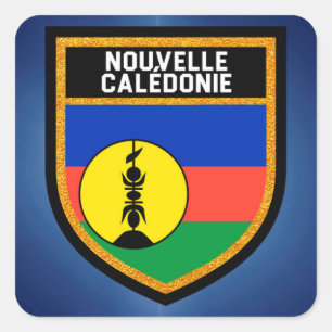 Sticker Carré Drapeau de la Nouvelle-Calédonie