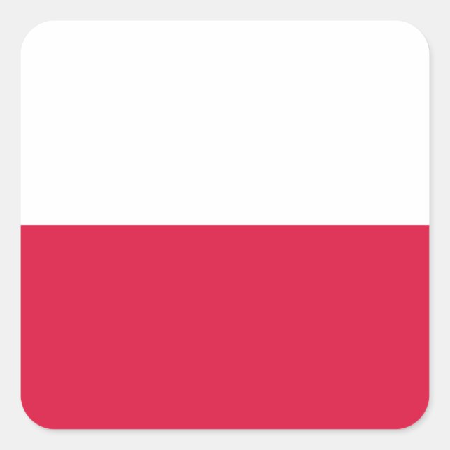 Sticker Carré Drapeau de la Pologne (Devant)