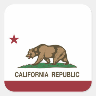 Sticker Carré Drapeau de la République de Californie