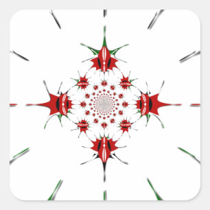 Sticker Carré Drapeau de la République du Kenya du Bouclier Kale