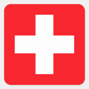Sticker Carré Drapeau de la Suisse