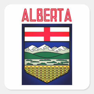 Sticker Carré Drapeau de l'Alberta - CANADA