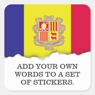 Sticker Carré Drapeau de l'Andorre