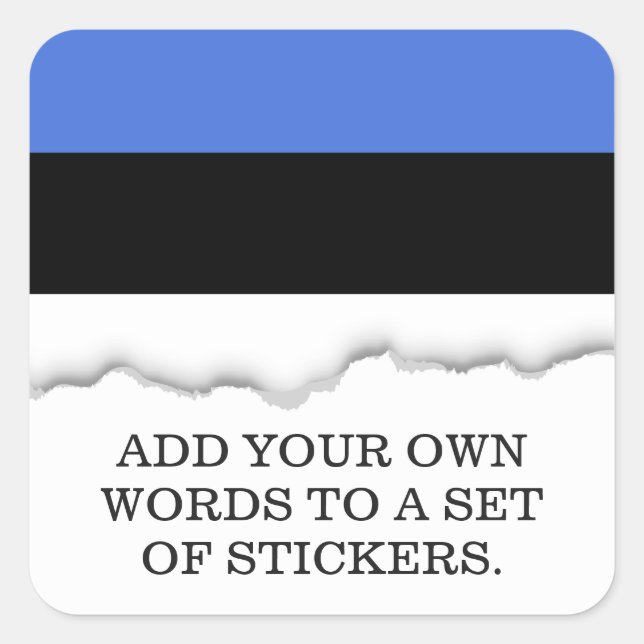 Sticker Carré Drapeau de l'Estonie (Devant)