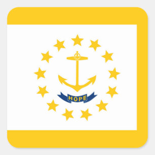 Sticker Carré Drapeau de l'État de Rhode Island