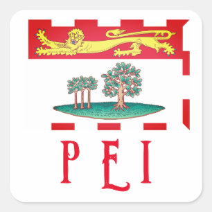 Sticker Carré Drapeau de l'Île-du-Prince-Édouard
