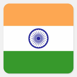 Sticker Carré Drapeau de l'Inde