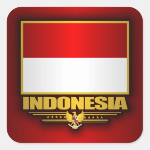 Sticker Carré Drapeau de l'Indonésie