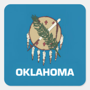 Sticker Carré drapeau de l'Oklahoma