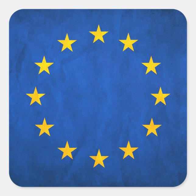 Sticker Carré Drapeau de l'Union européenne, Drapeau de l'UE, Dr (Devant)