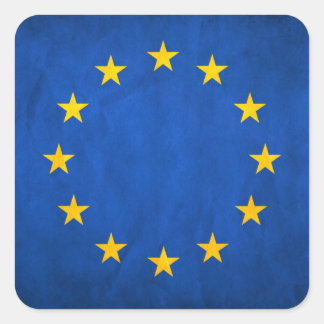 Sticker Carré Drapeau de l'Union européenne, Drapeau de l'UE, Dr