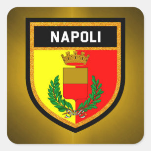 Sticker Carré Drapeau de Napoli