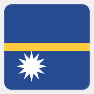 Sticker Carré Drapeau de Nauru