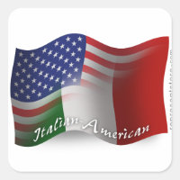 Drapeau de ondulation Italien-Américain