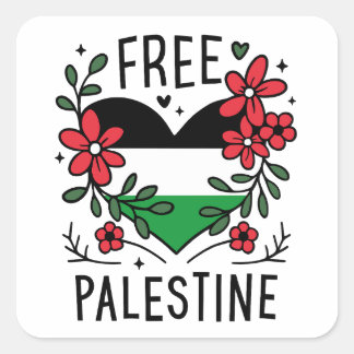 Sticker Carré Drapeau de palestine libre