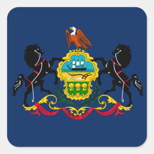 Sticker Carré Drapeau de Pennsylvanie