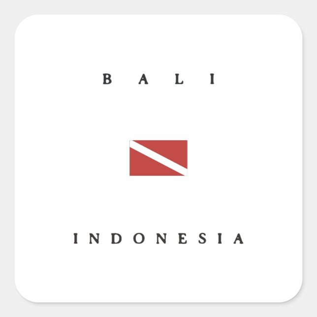 Sticker Carré Drapeau de plongée Bali Indonésie (Devant)