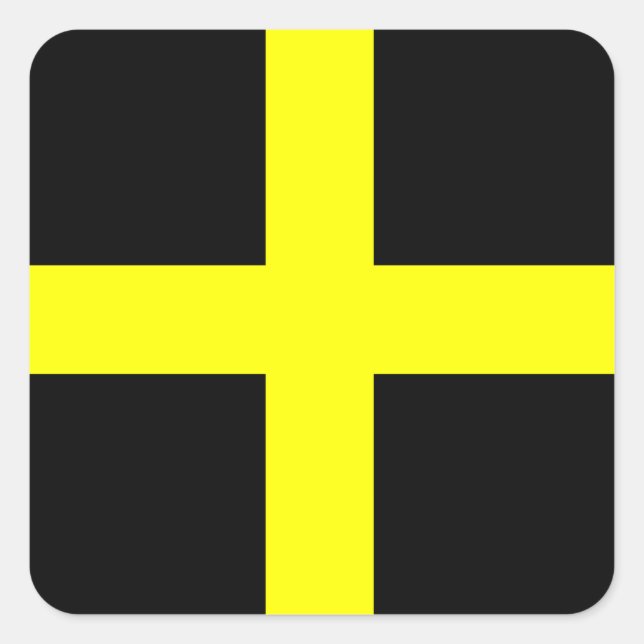 Sticker Carré Drapeau de Saint-David Pays de Galles (Devant)