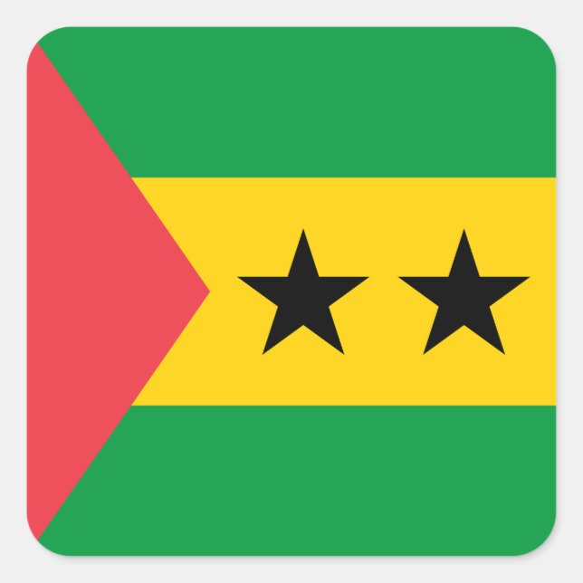 Sticker Carré Drapeau de Sao Tomé-et-Principe (Devant)