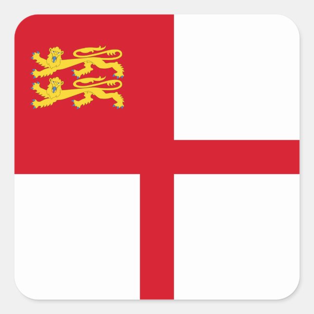 Sticker Carré Drapeau de Sercq (Devant)