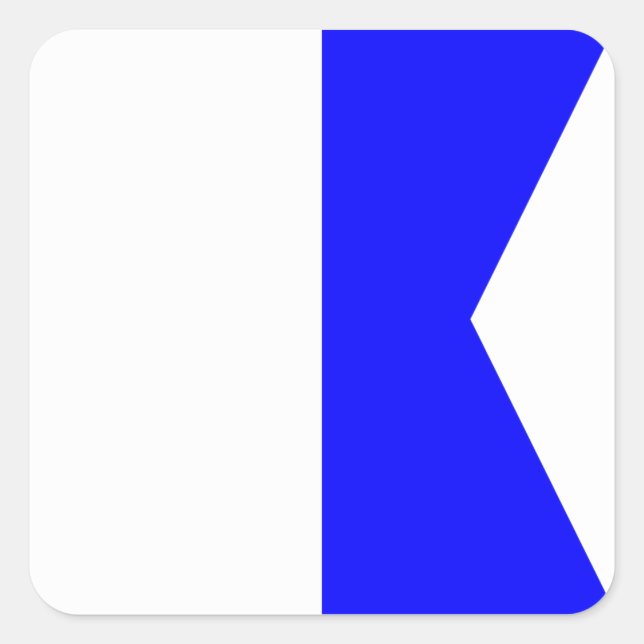 Sticker Carré Drapeau de signalisation maritime : Lettre « A » ( (Devant)