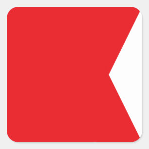 Sticker Carré Drapeau de signalisation maritime : Lettre « B » (