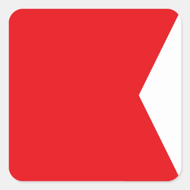 Sticker Carré Drapeau de signalisation maritime : Lettre « B » ( (Devant)