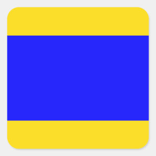 Sticker Carré Drapeau de signalisation maritime : Lettre « D » (