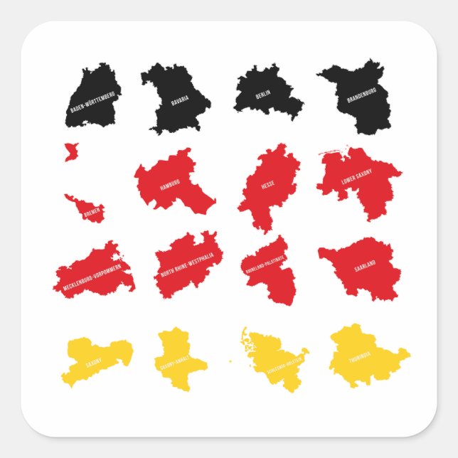 Sticker Carré Drapeau des États allemands (Devant)