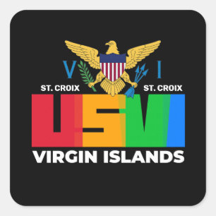 Sticker Carré Drapeau des îles Vierges américaines Sainte-Croix 