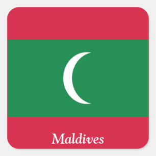 Sticker Carré Drapeau des Maldives