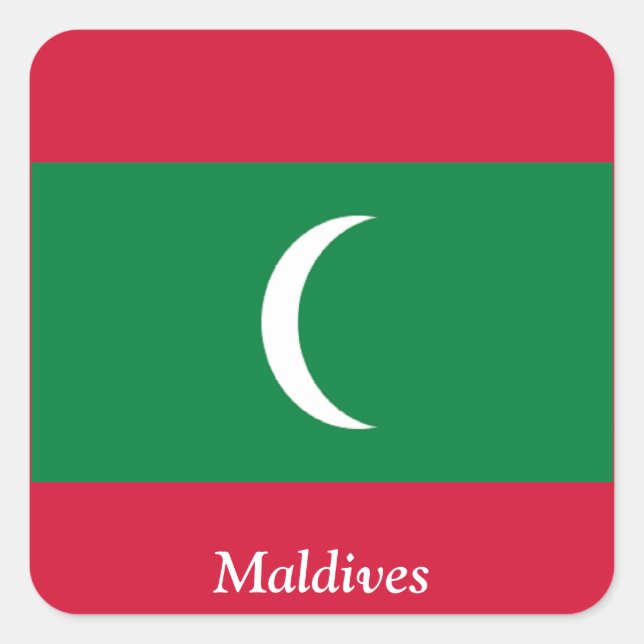 Sticker Carré Drapeau des Maldives (Devant)