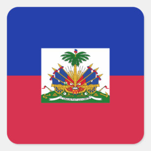 Sticker Carré Drapeau d'Haïti - Drapeau d'Haïti