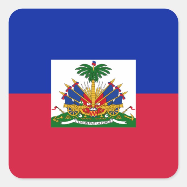 Sticker Carré Drapeau d'Haïti - Drapeau d'Haïti (Devant)