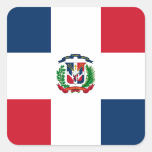 Sticker Carré Drapeau dominicain