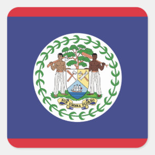 Sticker Carré Drapeau du Belize