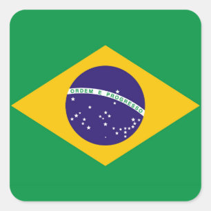 Sticker Carré Drapeau du Brésil Bandeira do Brasil