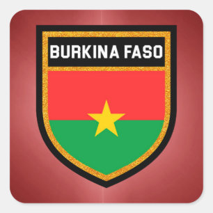 Sticker Carré Drapeau du Burkina Faso