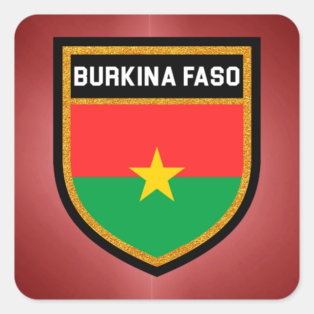 Sticker Carré Drapeau du Burkina Faso (Devant)