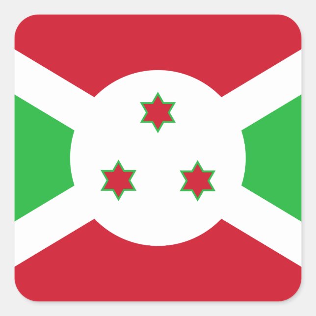 Sticker Carré Drapeau du Burundi (Devant)