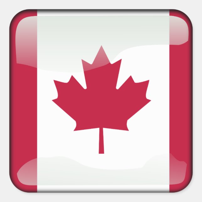 Sticker Carré Drapeau du Canada (Devant)