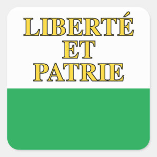 Sticker Carré Drapeau du canton de Vaud, Suisse