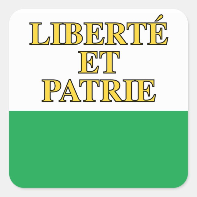 Sticker Carré Drapeau du canton de Vaud, Suisse (Devant)