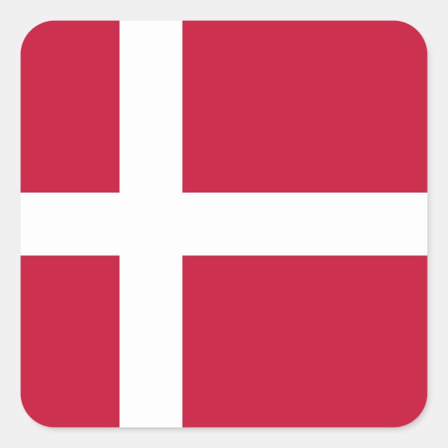 Sticker Carré Drapeau du Danemark (Devant)