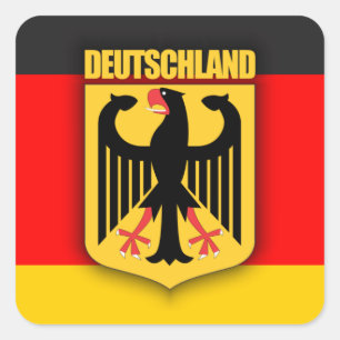 Sticker Carré Drapeau du Deutschland et manteau des bras
