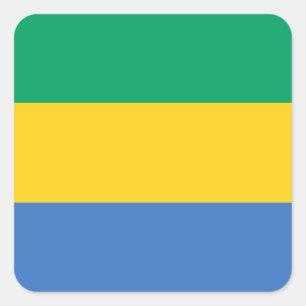 Sticker Carré Drapeau du Gabon