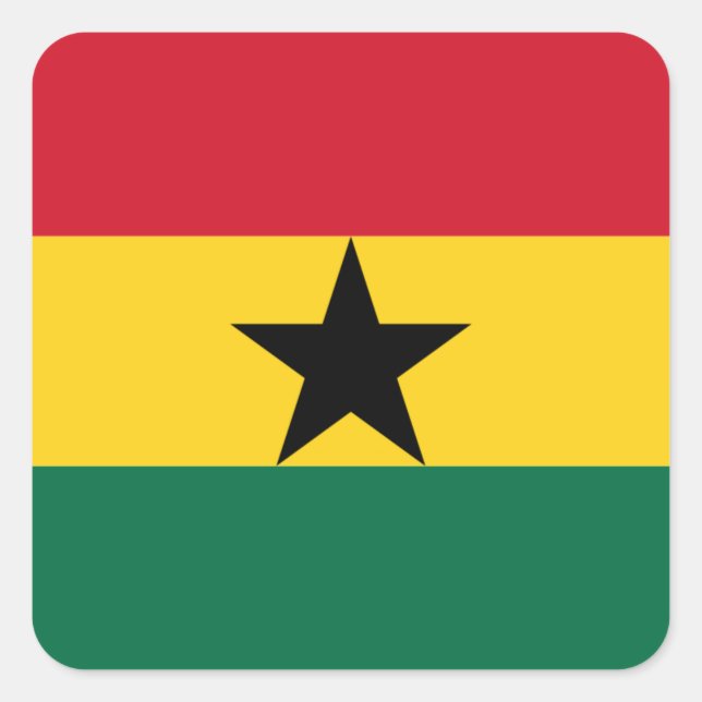 Sticker Carré Drapeau du Ghana (Devant)